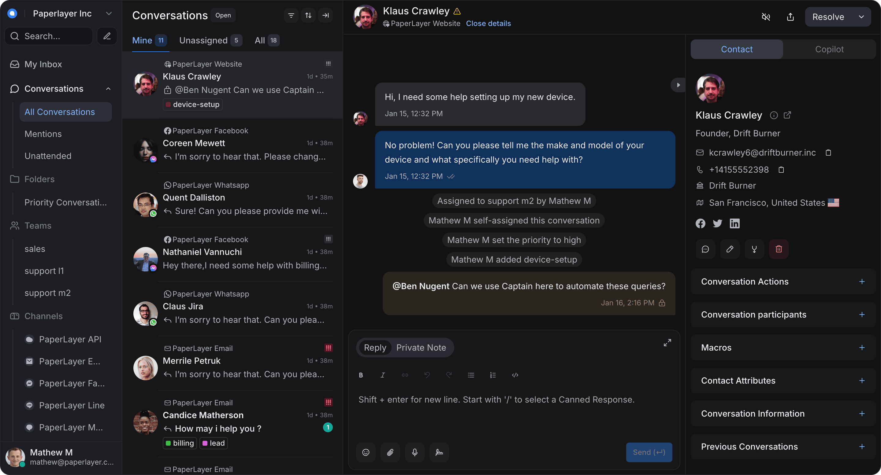Chatwoot — inbox multicanale per assistenza clienti